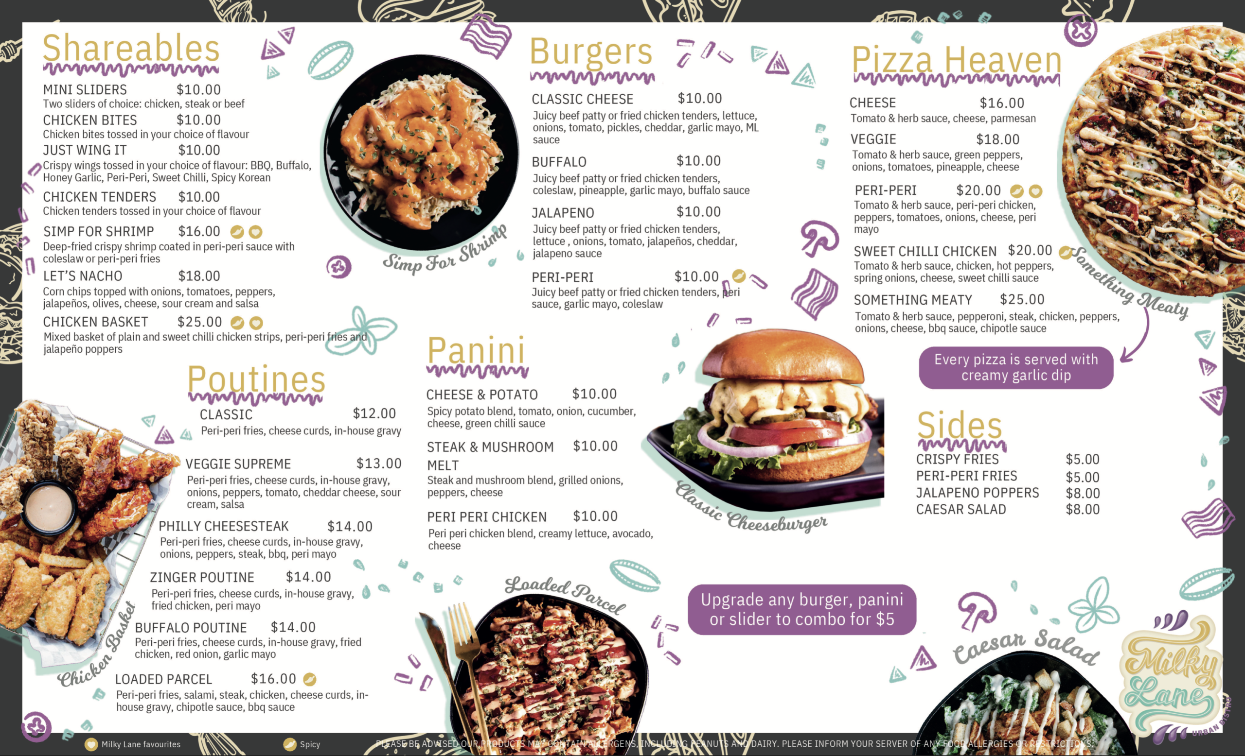 Milky Lane Cafe Menu